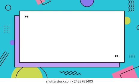 colorful simple geometry vector background with memphis style design and copy space for text. blank colorful template background suitable for presentation