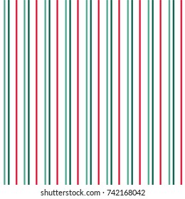 Colorful simple green and red parallel line illustration seamless Christmas pattern, can be used for gift wrapping paper