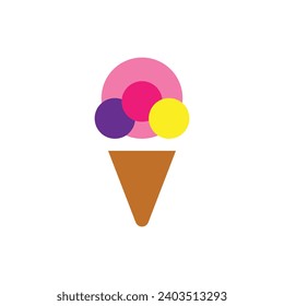 Colorful simple ice cream vector