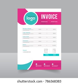 Colorful Simple Invoice Vector Template