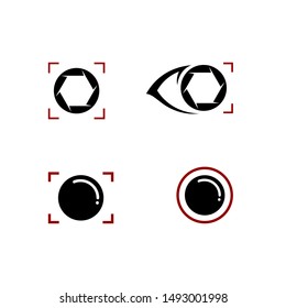 Colorful and simple lens camera vector logo template