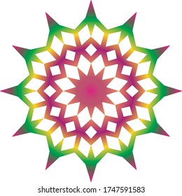Colorful simple mandala icon on white background