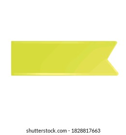 Colorful simple minimal flashy green color label ribbon illustration vector design element isolated on a white background