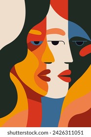 Colorful simple organic shapes illustration