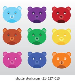 Colorful Simple Panda Vector Arts
