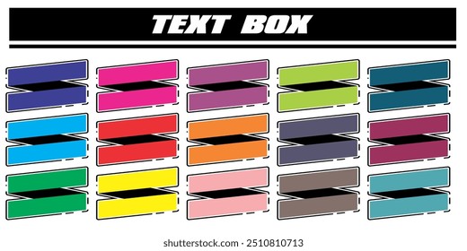 vetor de forma de paralelograma simples colorido, design de caixa de texto.