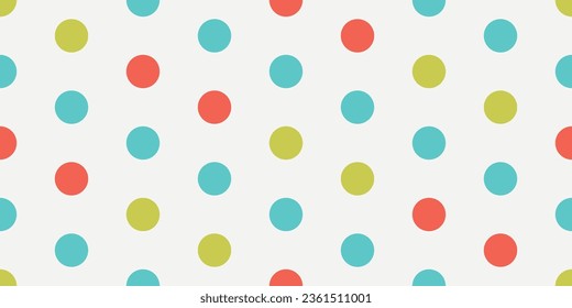 Puestos de polka coloridos y simples. Patrón de puntos de polka sin fisuras vectoriales para impresión.