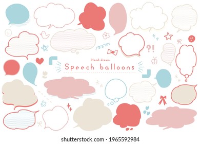 Colorful with simple pop hand-drawn balloons