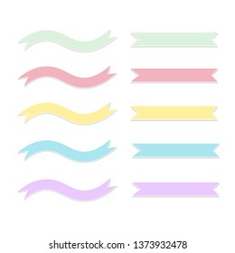Colorful simple ribbons brush vector illustration.