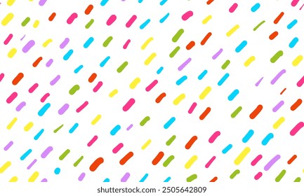 Colorful simple seamless pattern with small black lines. Vector wallpaper with hand drawn abstract texture