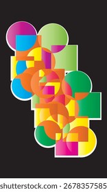 Colorful simple shape abstract geometry background 