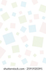 Colorful and simple shapes and stripes background illustration