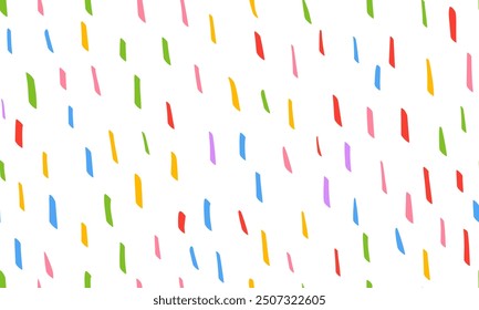 Colorful simple small dash background. Seamless vector pattern. Hand drawn noise texture.