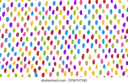 Colorful simple small dash background. Vector seamless pattern with spots texture