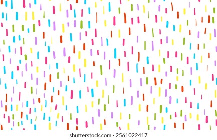 Colorful simple small dash seamless pattern. Vector wallpaper with hand drawn abstract texture