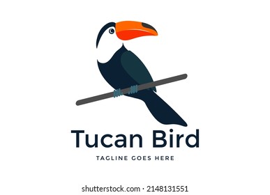Colorful Simple Tropical Toucan Bird Logo Design