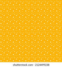 colorful simple vector flat art seamless pattern of minimalistic white stars on canary yellow background starry sky