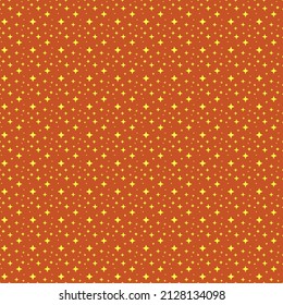 colorful simple vector flat art seamless pattern of minimalistic yellow stars on red background starry sky