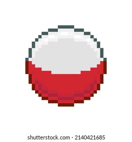 colorful simple vector flat pixel art illustration of round icon of the Poland flag