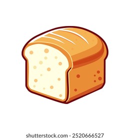 Colorido y simple Ilustración vectorial de pan blanco, aislado sobre fondo blanco. Ideal para diseños relacionados con la comida, anuncios de panadería, diseños de menú y Sitios web culinarios