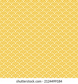 colorful simple vector pixel art sand and canary yellow seamless pattern of minimalistic geometric scaly hexagon pattern in japanese style