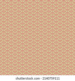 colorido arte simple vectorial píxel patrón sin fisuras de la menta minimalista verde y el patrón de las olas de agua japonesas de color rosa