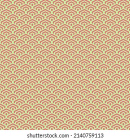 colorful simple vector pixel art mint green and candy pink seamless pattern of minimalistic geometric scaly hexagon pattern in japanese style