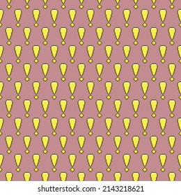colorful simple vector pixel art seamless pattern of yellow exclamation mark