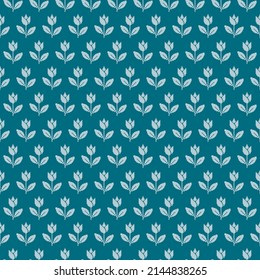 colorful simple vector pixel art new bridge and cyan seamless pattern of abstract blooming tulip flower