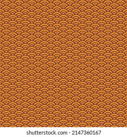 colorful simple vector pixel art seamless pattern of minimalistic carrot orange and catawba scaly japanese water waves pattern
