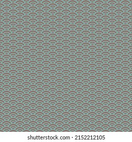 colorful simple vector pixel art seamless pattern of minimalistic dark chestnut and pewter blue colors scaly japanese water waves pattern