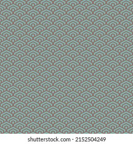 colorful simple vector pixel art seamless pattern of minimalistic dark chestnut and pewter blue colors geometric scaly hexagon pattern in japanese style