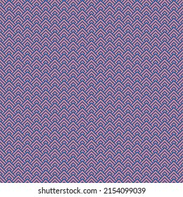 colorido arte simple de píxeles vectoriales sin fisuras patrón de rhombus escalonado geométrico de color azul y tulipán persa medio en estilo japonés