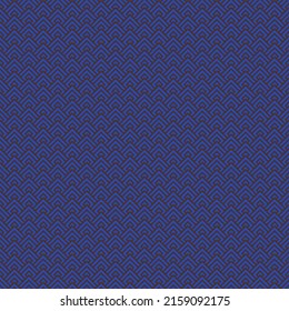 colorful simple vector pixel art seamless pattern of minimalistic denim blue and brown coffee colors geometric scaly rhombus pattern in japanese style