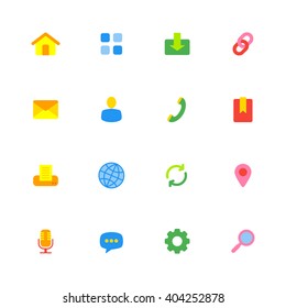 colorful simple web icon set for web design, user interface (UI), infographic and mobile application (apps)