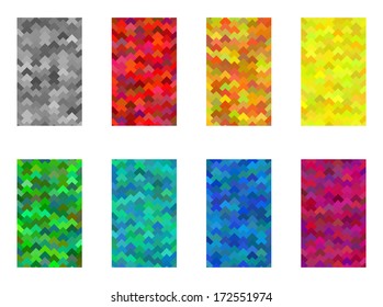 Colorful simplistic arrows. Abstract vector wallpaper. Colorful business card background.