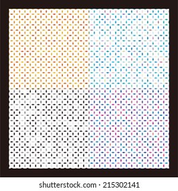 Colorful simplistic mosaic and minimalist abstract vector wallpaper. Square and round pattern background. You can use to show the feeling of clothes or package.