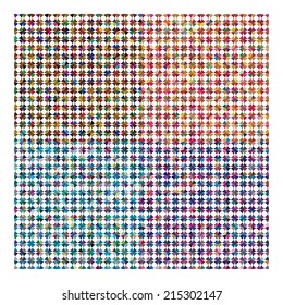 Colorful simplistic mosaic and minimalist abstract vector wallpaper. Square and round pattern background. You can use to show the feeling of clothes or package.