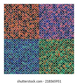 Colorful simplistic mosaic and minimalist abstract vector wallpaper. Square and round pattern background. You can use to show the feeling of clothes .