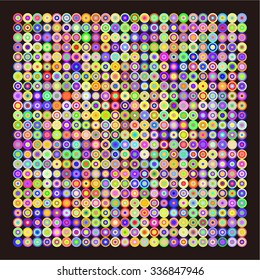 Colorful simplistic mosaic and minimalist abstract vector wallpaper. Round pattern background. 