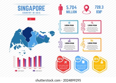 Colorful Singapore Map Infographic Template