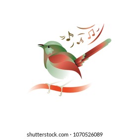 Colorful singing bird