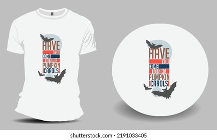 Colorful singing Pumpkin Carols t shirt design