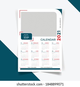 Colorful Single Page Calendar Design 2021