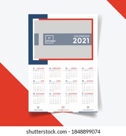 Colorful Single Page Calendar Design 2021