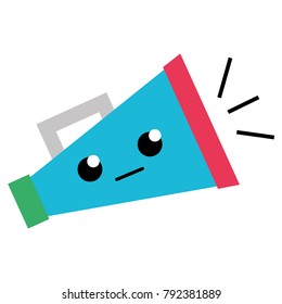 colorful sirius and cute megaphone object kawaii