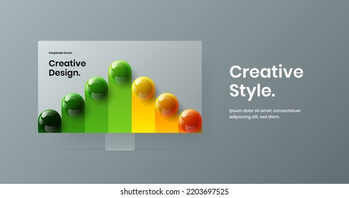 Colorful site design vector layout. Clean desktop mockup banner concept.