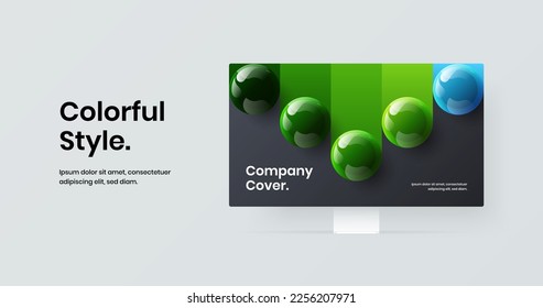 Colorful site screen design vector template. Modern computer display mockup presentation layout.
