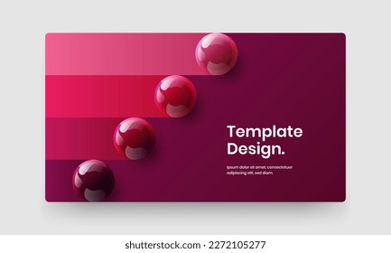 Colorful site screen design vector illustration. Clean realistic balls banner layout.