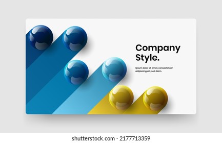 Colorful site vector design concept. Trendy realistic balls placard template.